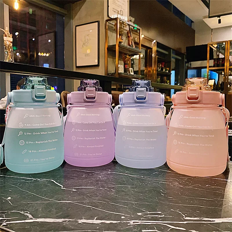 

Large Capacity Straw Drinking Cup Gradient Belly Cup Fitness Portable Water Cup Students Outdoor Sports Water Bottle