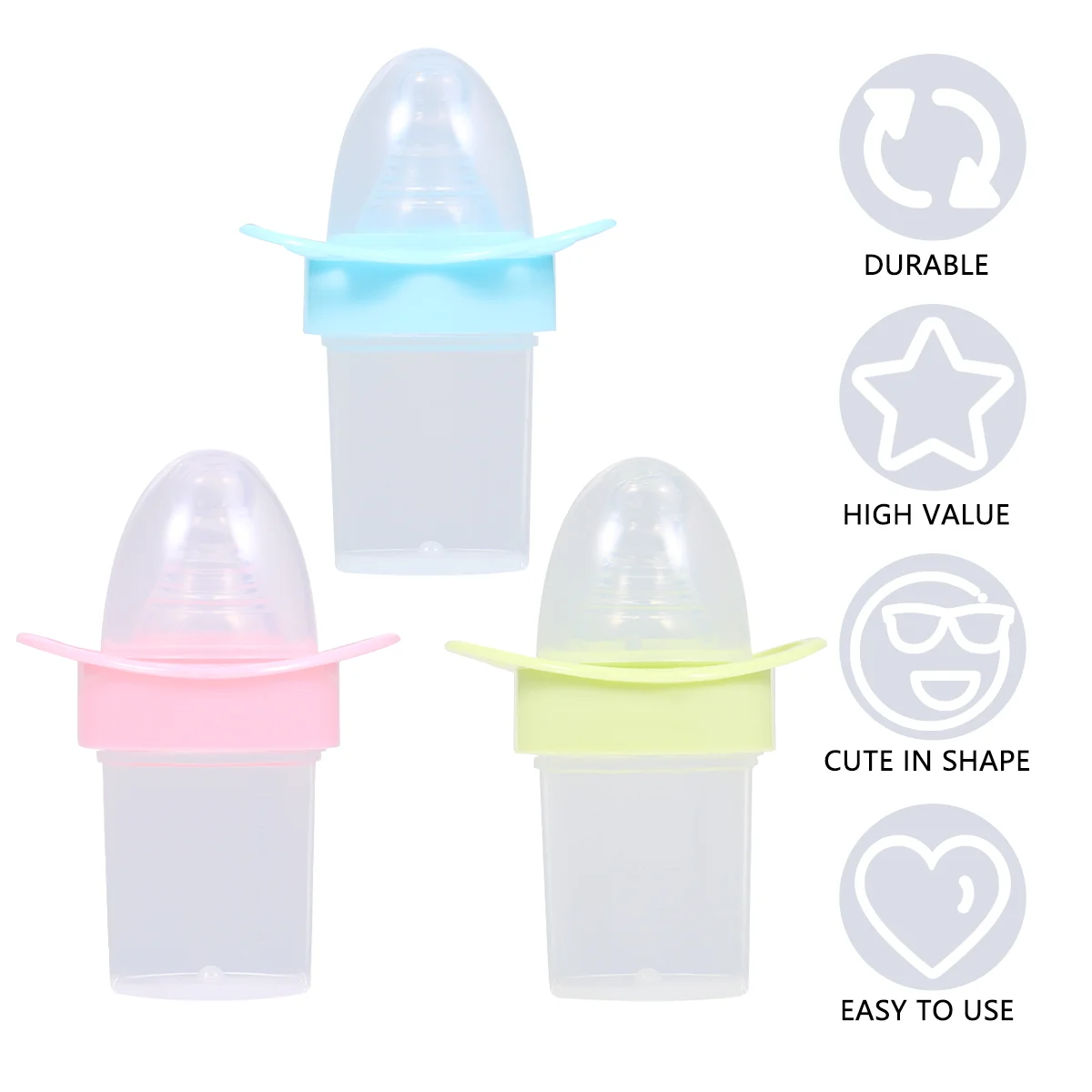 

3PCS Durable Portable Reusbale Pacifier Type Feeding Needle Dropper Medicine Feeder for Infant Toddler