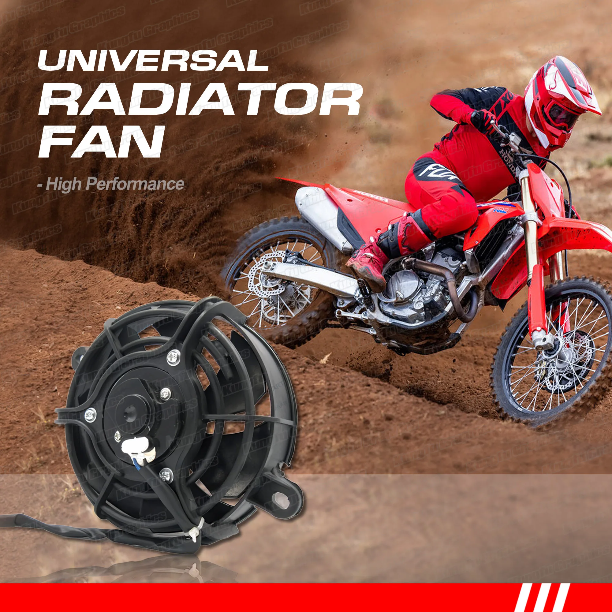 Вентилятор охлаждения JY Racing универсальный радиатор 4 дюйма 12 В С 7 лезвиями