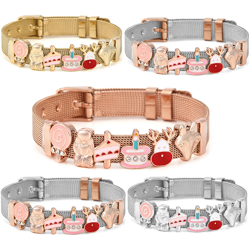 10 мм лиса Лось бусины очаровательные браслеты DIY Сетка владельца Pulseras Mujer для