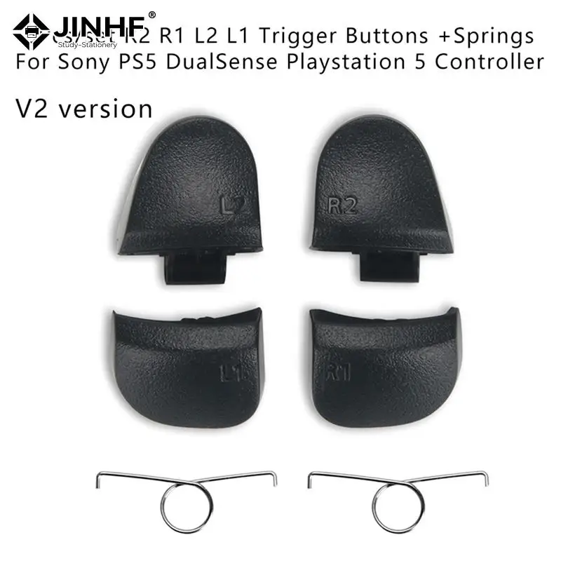 Black Replace Buttons R1 L1 R2 L2 Triggers for Dualshock 5 For PS5 Controller Game Accessaries Button With 2 Spring