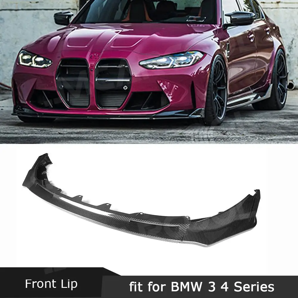 

Разветвитель переднего бампера автомобиля из сухого углеродного волокна для BMW 3, 4 серии, G80, G82, G83, M3, M4, конкурсная версия 2020 +, стильный аксес...