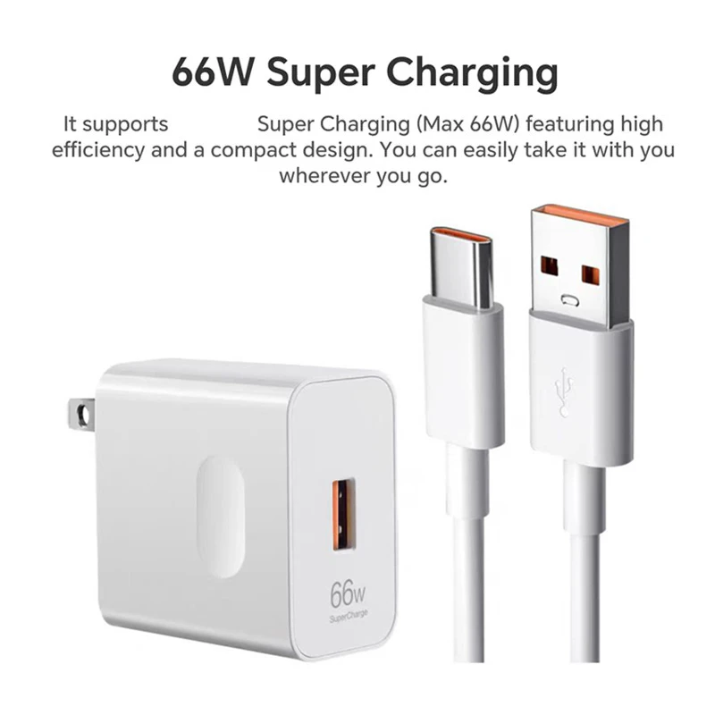 Фото Супербыстрое USB-зарядное устройство США 6А 66 Вт для Huawei Mate 40 50 P50 P60 Nova 12 Honor 90 100 X8b Magic 5 Lite 6 Pro Кабель для зарядки типа C №2