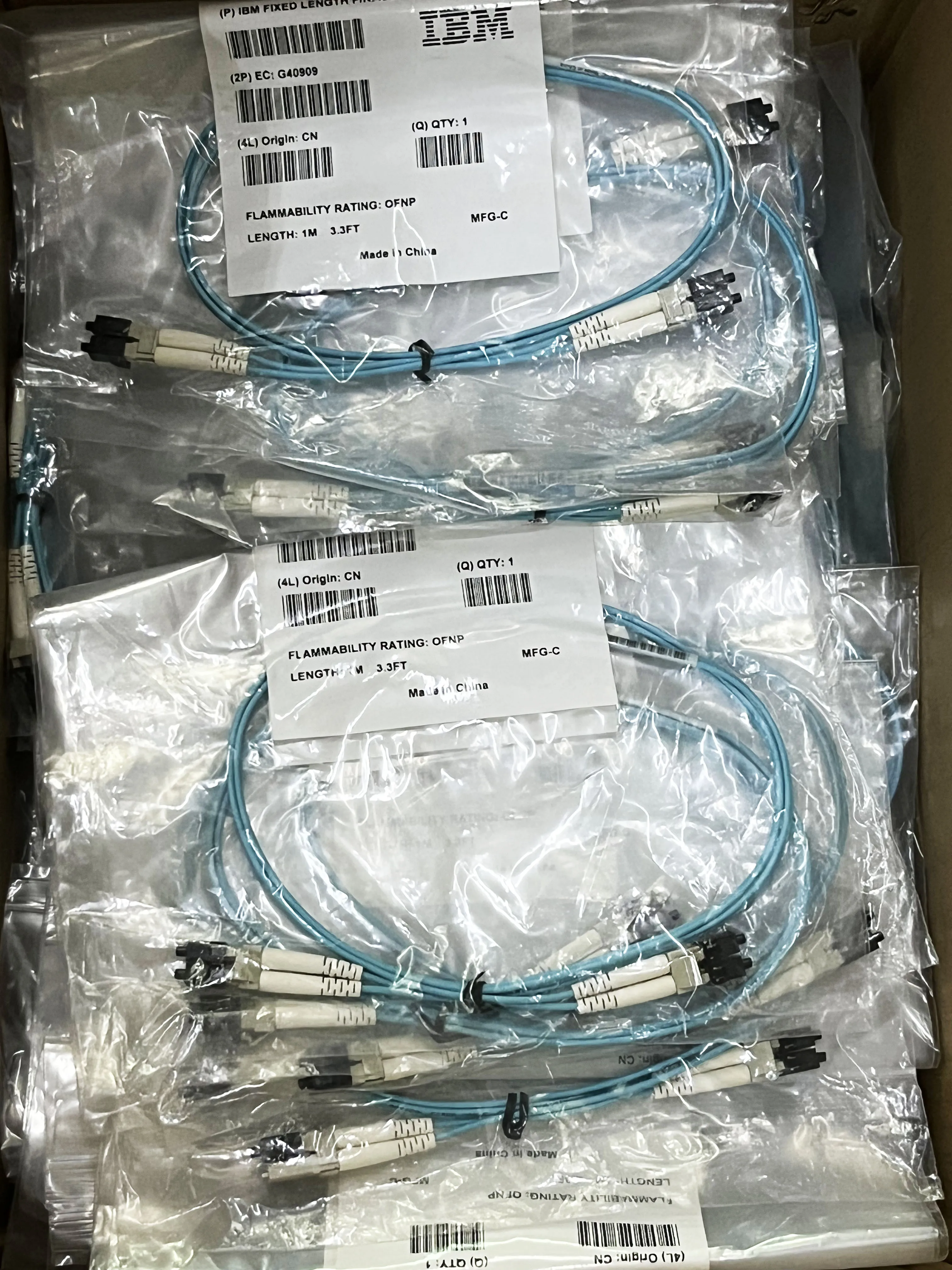 1M LC to LC Optic Fiber Patch Cable 10G Multimode Duplex OM3 PVC 2.0 50/125
