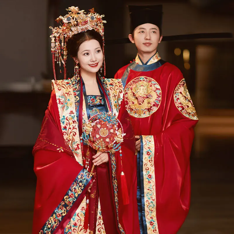 Свадебная одежда Song Hanfu новинка 2024 свадебное китайское платье со шлейфом костюм