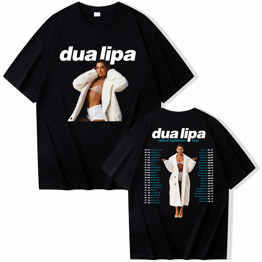 Футболка Dua-Lipa radical optimism Tour 2025 с круглым вырезом и короткими рукавами подарок для