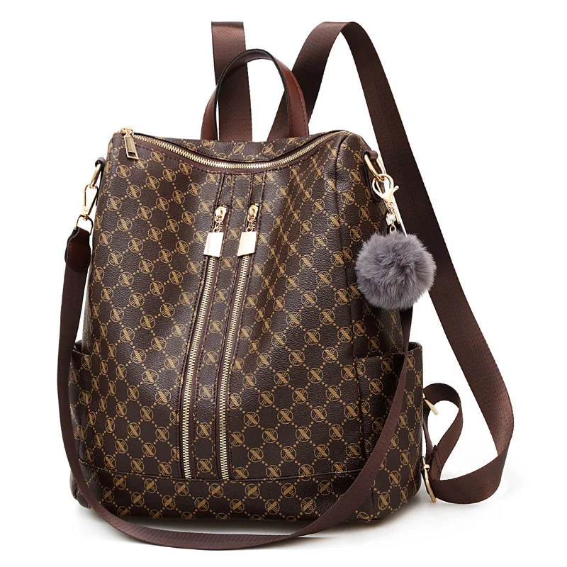 

2022 New High Quality PU Leather Women Backpack Fashion Anti-theft Women Backpacks Print School Bag Large Capacity Backpack