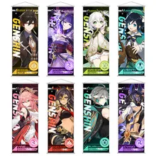 원신 임팩트 피규어, Baizhu Dehya Raiden Shogun Xiao Scroll 캔버스 그림, 벽걸이 애니메이션 포스터, 벽 아트 룸 장식 선물