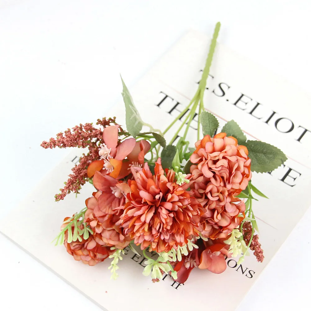 

Silk Carnation Artificial Fake Flowers Bunch Bouquet Home Wedding Party Decor Artificial Flowers