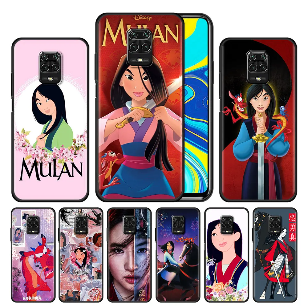 

Case Cover for Xiaomi Redmi Note 9 9s 8 8T 10 11 7A 9c 9T 10A 10c 11S Pro Capinha Print TPU Armor Luxury Disney Princess Mulan