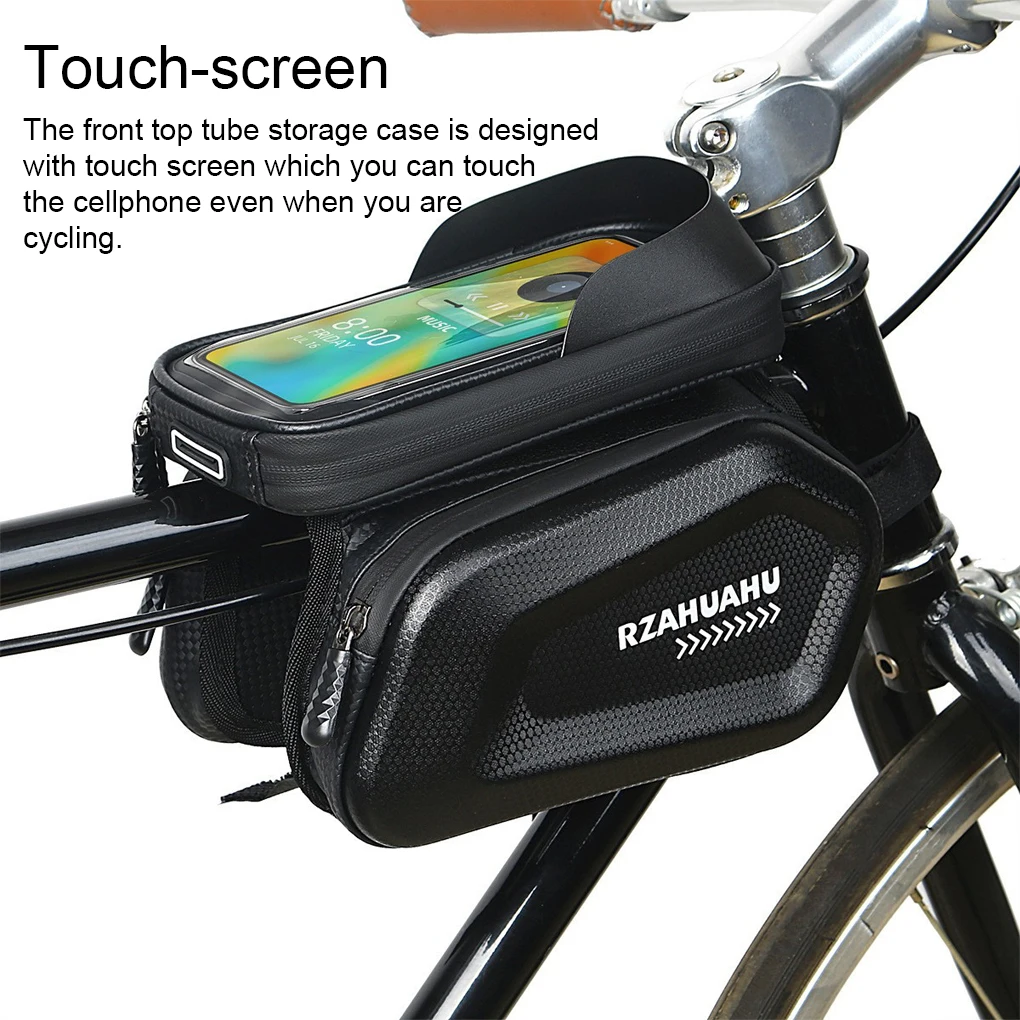 

Bike Front Frame Saddle Bag Bicycles Top Tube Touchscreen Phone Holder Pouch Waterproof Anti-vibration For Bicycle Accessories
