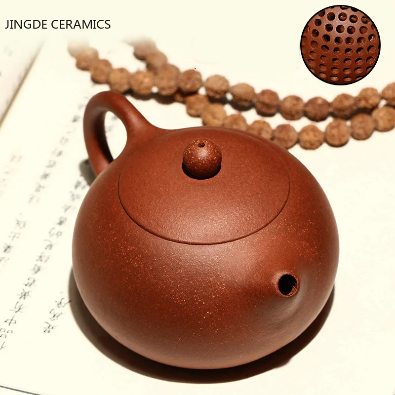 

Chinese Stone Scoop Beauty Kettle Yixing Purple Clay Teapot Raw Ore Zhu Mud Filter Tea Pot Home Tea Sets Accessories 200ml