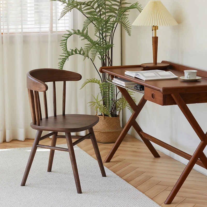 

Деревянные обеденные стулья в стиле ретро, Минималистичная гостиная, скандинавские расслабляющие обеденные стулья, спинки, мебель для дома WZ50DC