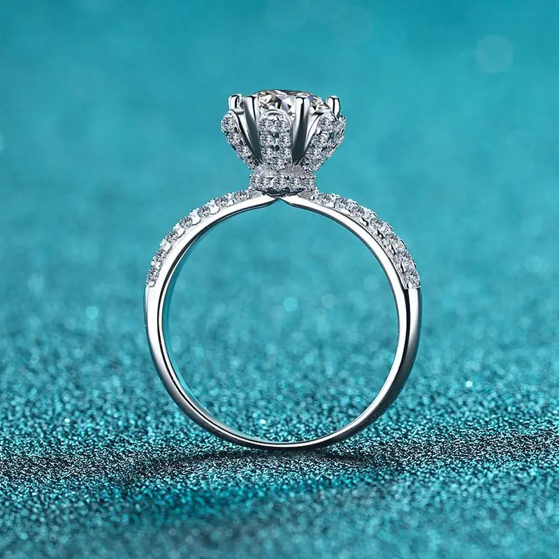 

925 Sterling Silver Ice Queen Ring Petal Six Claw