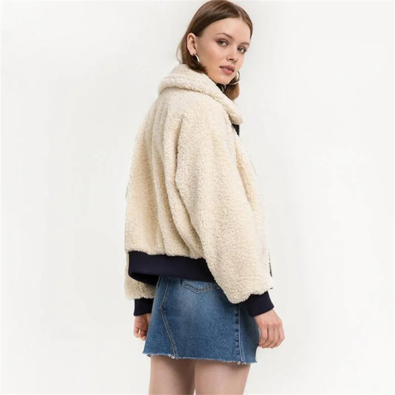 Autumn Retro faux mink leather jacket womens winter thicken warm fur leather coat woman loose jackets fashion casual clothes