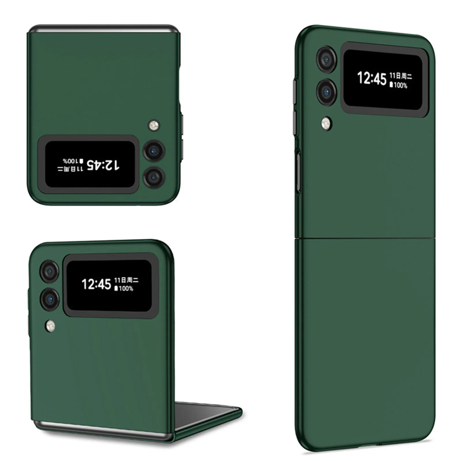 

Ультратонкий однотонный чехол для Samsung Galaxy Z Flip 3 5G, матовый чехол с полным покрытием, противоударный чехол Z Flip 3 Coque Funda