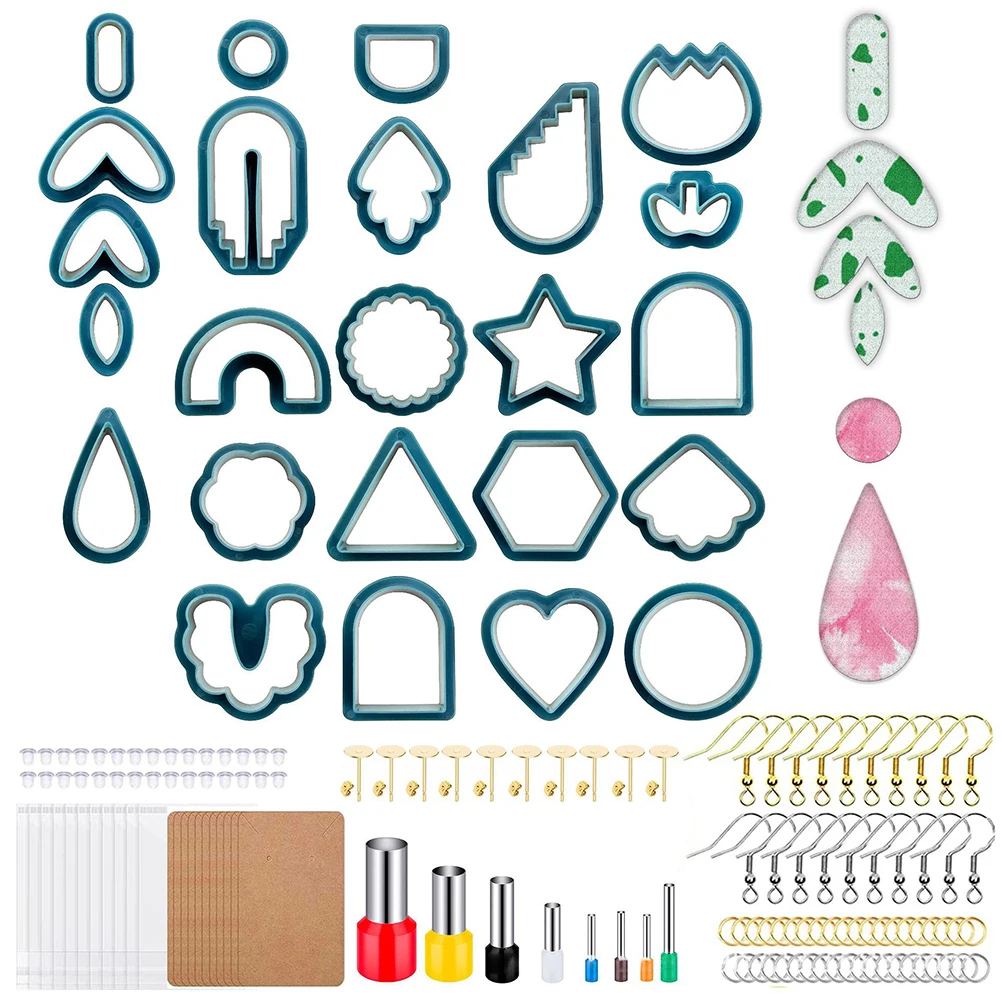 

142 Pcs Polymer Clay Cutters Set Clay Earring Cutters with Earrings Accessories for Polymer Clay Jewelry Making