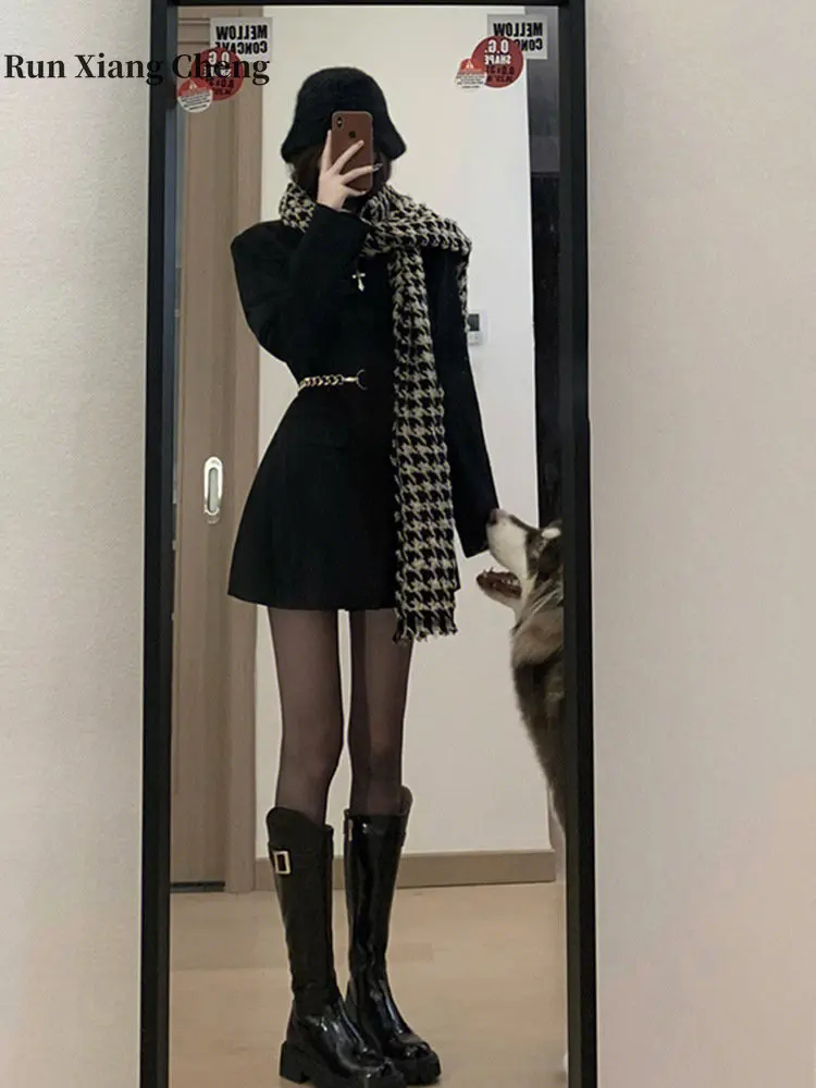 

Women's Clothing Loose Coat Spring and Summer 2023 New Freight Free Black Tunic Suit Jacket Sexy Hepburn Style Street Casual Top