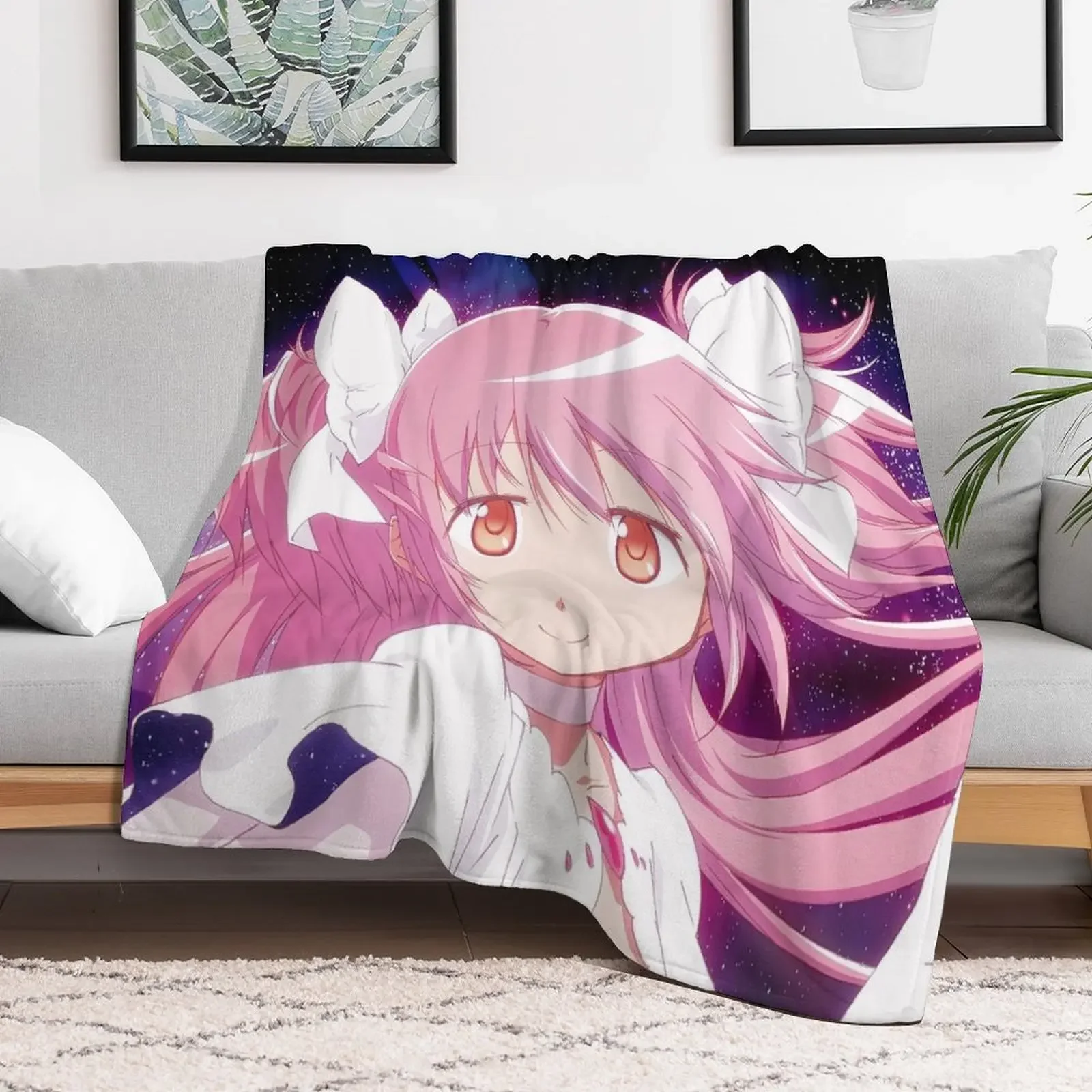 Плед godoka мягкое теплое одеяло в клетку для косплея аниме одеяла