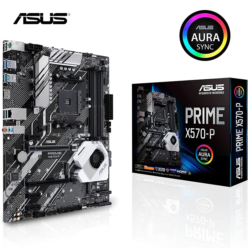 

NEW ASUS PRIME X570-P Ryzen 3 R5 57 R9 CPU Processor AM4 with PCIe Gen4, Dual M.2 HDMI, SATA 6GB/s USB 3.2 Gen 2 ATX Motherboard