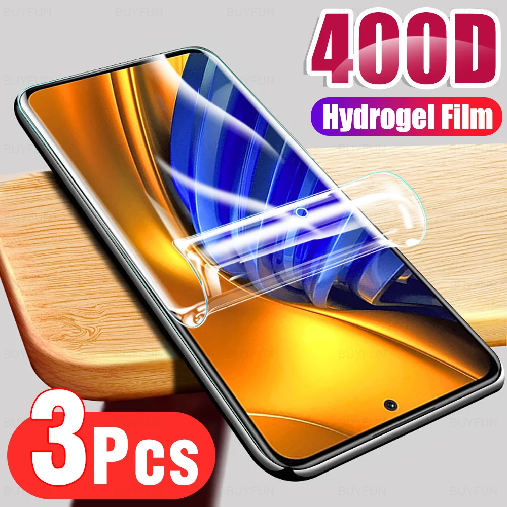 3pcs For Xiaomi Poco F4 Hydrogel Film PocoF4 PocoF4GT F 4 GT Full Cover Screen Protector Pocophone Full Coverage Protective Film