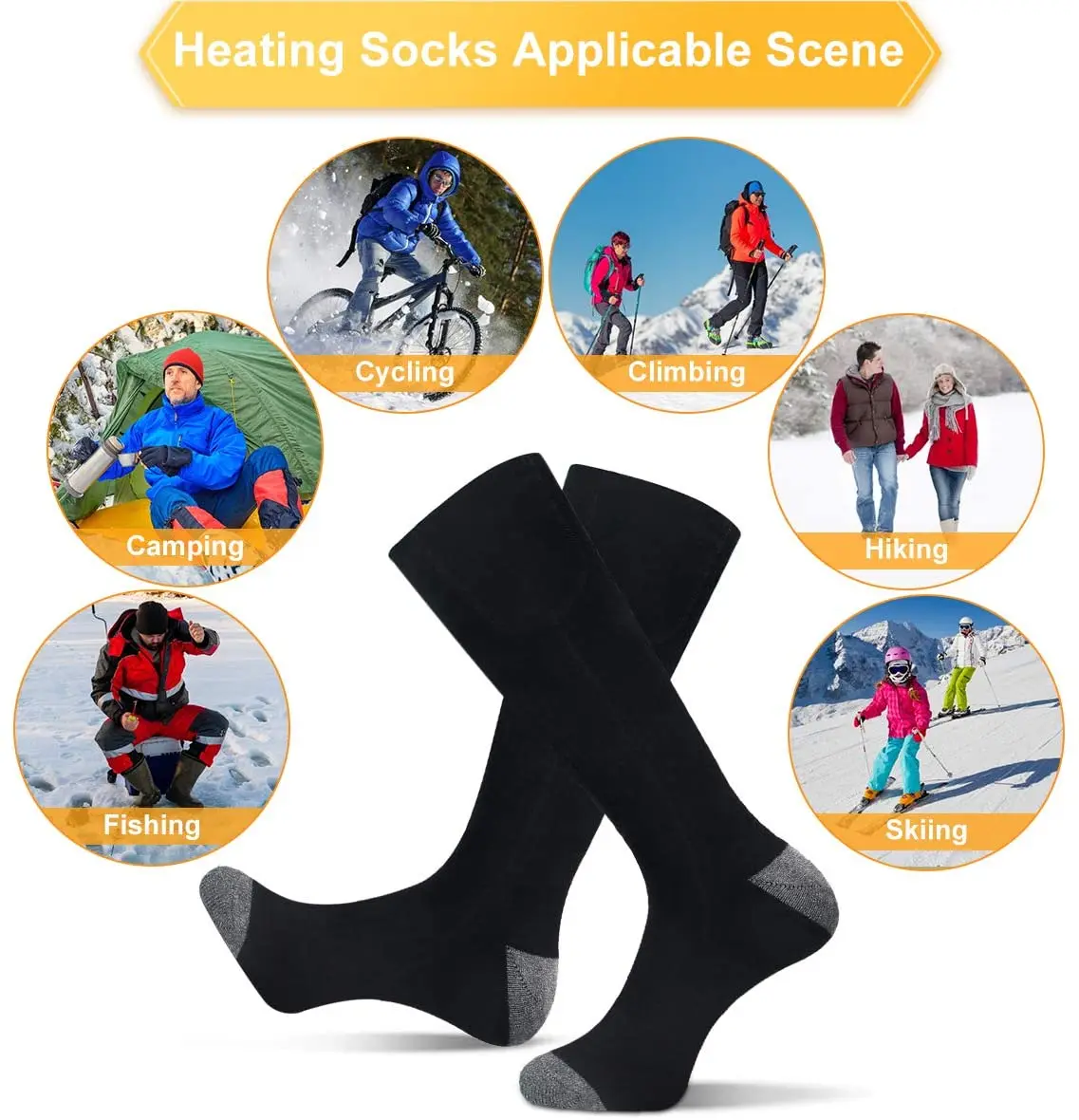 Зима 2021 перезаряжаемая батарея 3 режима нагрева термоноски зимние лыжные теплые