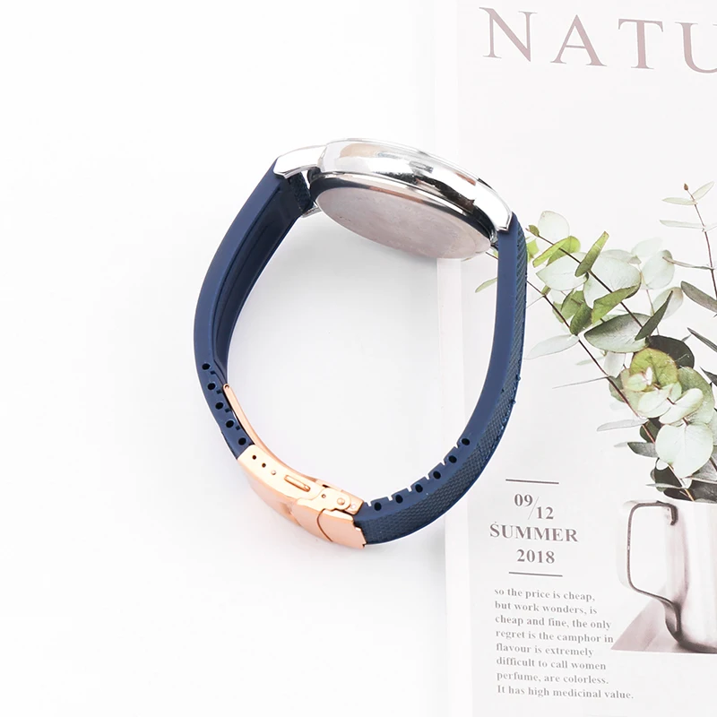 Watch accessories suitable for Breitling Nylon Canvas Series 22 24mm unisex breathable rubber strap Folding buckle