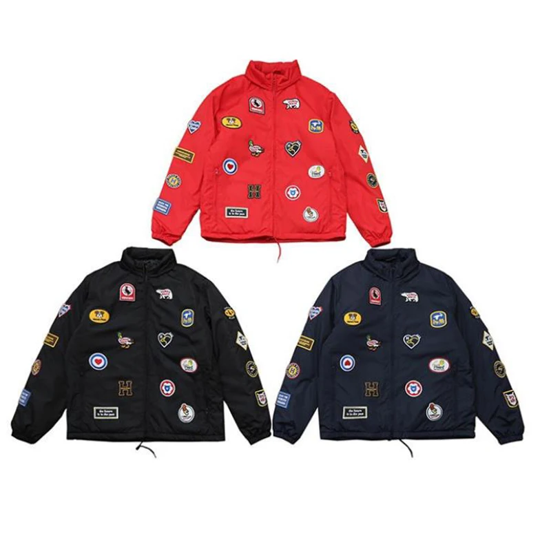 

Men Jacket Windbreaker Embroidery Zipper Spring Winter Coat Casual Hiking Climbing Fashion Men Clothing 0708-4