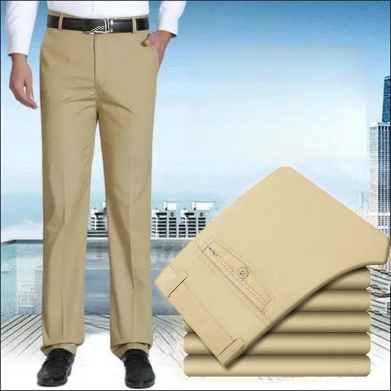 

Новинка Модные мужские костюмные брюки мужские весенне-летние мужские повседневные брюки свободные прямые деловые брюки для мужчин среднего возраста A175