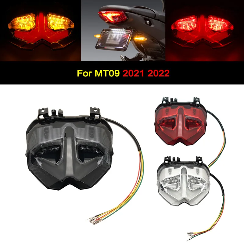 

Rear Taillight Fit For YAMAHA MT-09 MT09 MT 09 2021 2022 Motorcycle Brake Turn Signal Integrated Tail Lights LED