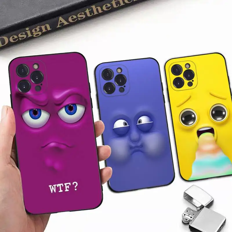 

Funny Face Phone Case For iPhone 8 7 6 6S Plus X SE 2020 XR XS 14 11 12 13 Mini Pro Max Mobile Case