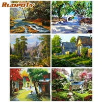 ruopoty coloring by numbers house for adults 50x65cm diy room wall art pictures by number landscape home decoration gift