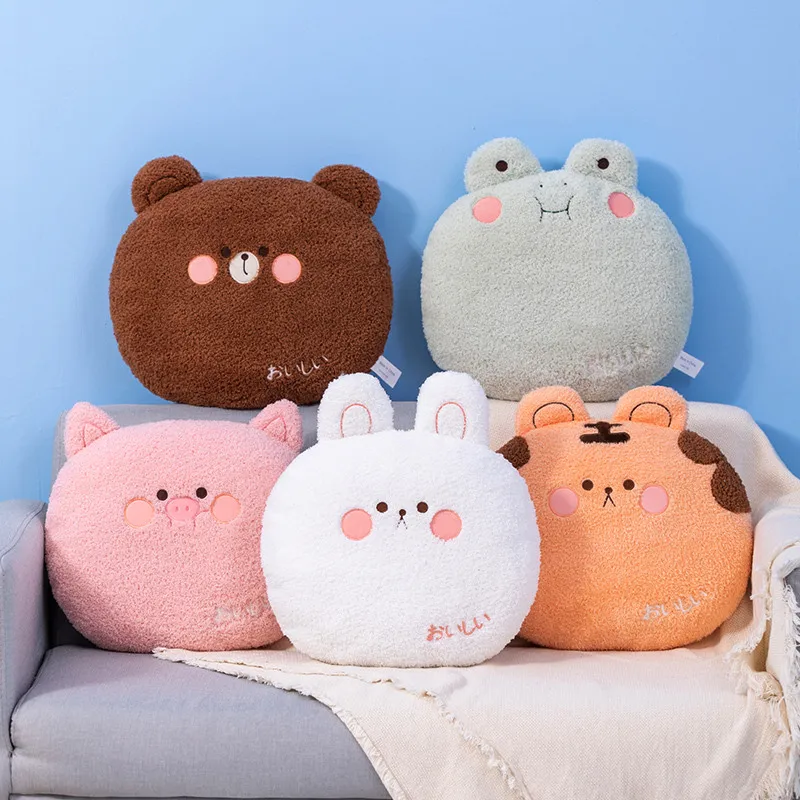 

42cm kawaii Animal Teddy Bear Rabbit Frog Tiger Pig Plush Toys Cartoon Stuffed Soft Pillow Back Sofa Cushion For Girls Kids