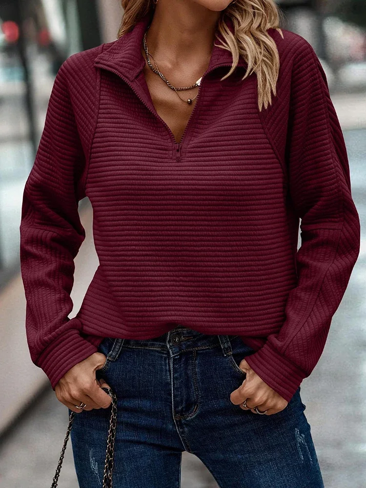 Свободные женские рубашки в полоску со змеиной костью на молнии однотонные