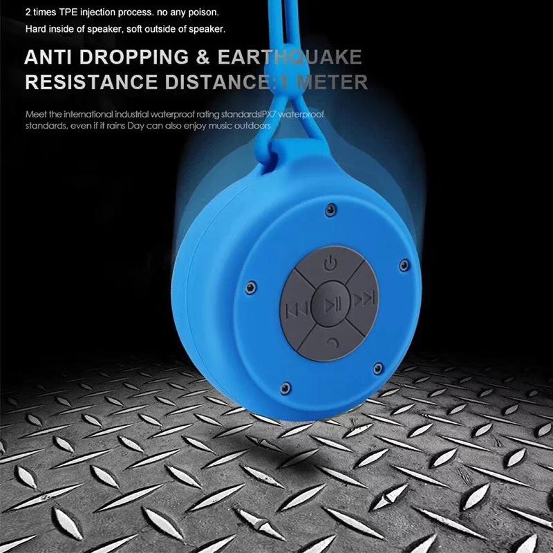 

Universal Wireless Waterproof Bluetooth Shower Speakers USB Rechargeable Lanyard Sucker Suction Cup for Bathroom Sports