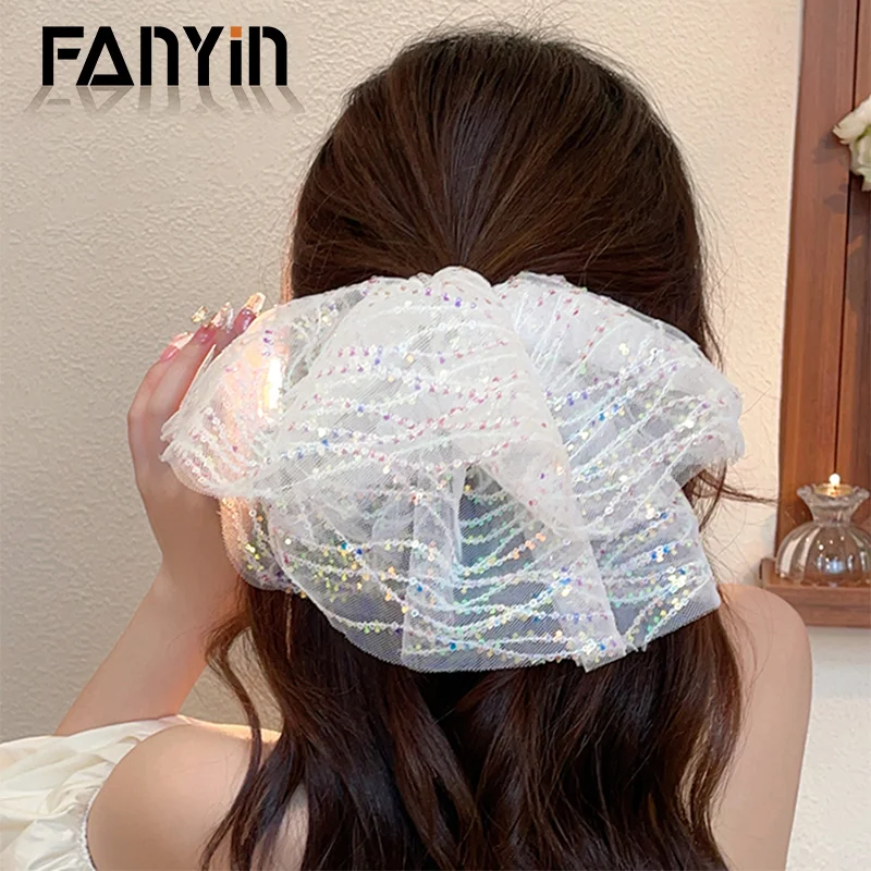 

FANYIN Mesh Sequins Hair Ring for Women New Fashion Hair Accessories