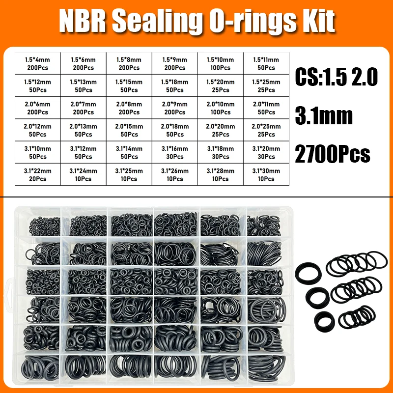 

Комплект уплотнительных колец NBR черный 1.0-3.1 мм