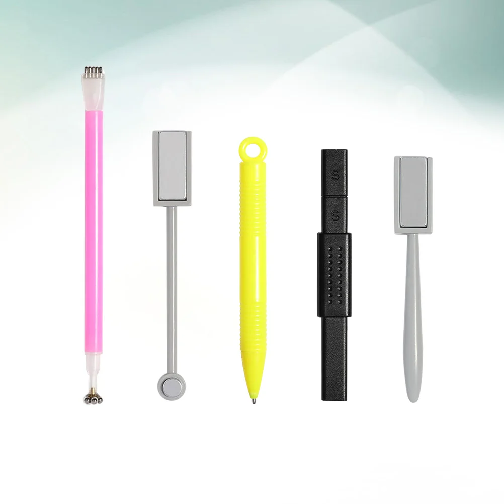 

1 Set 5pcs Double Head Cat Eye Magnet Stick Pen Magical Board Manicure Square Nails for Nail Salon (Double-head Magnet +