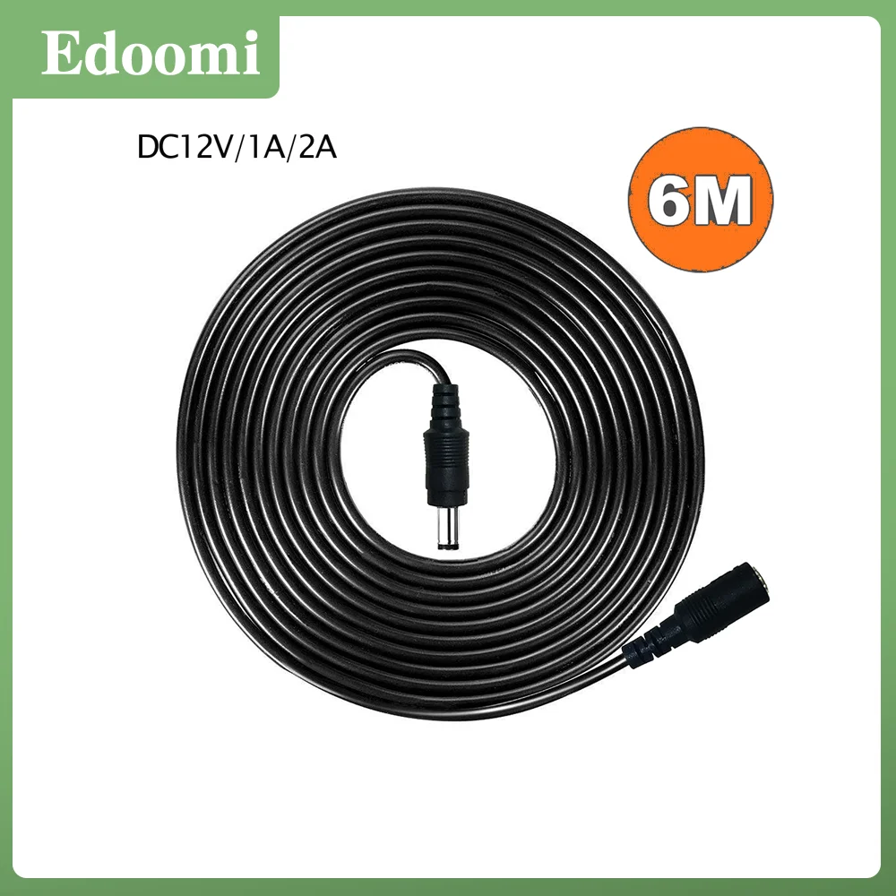 

Universal 20ft 6m Extension Cable for IP Surveillance CCTV Camera Routers Exend Wire DC 9V 12V 24V 1A 2A Power Adapter