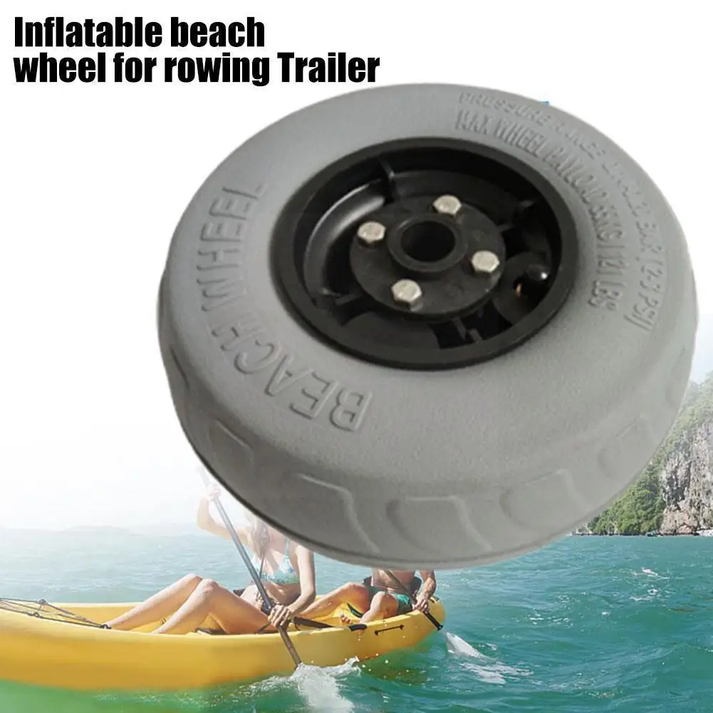 

9 Inch Pu Pneumatic Tire Kayak Trolley/trolley Wheels Beach For The Beach Trolley Wheel Beach Inflatable Beach Wheel B3e7