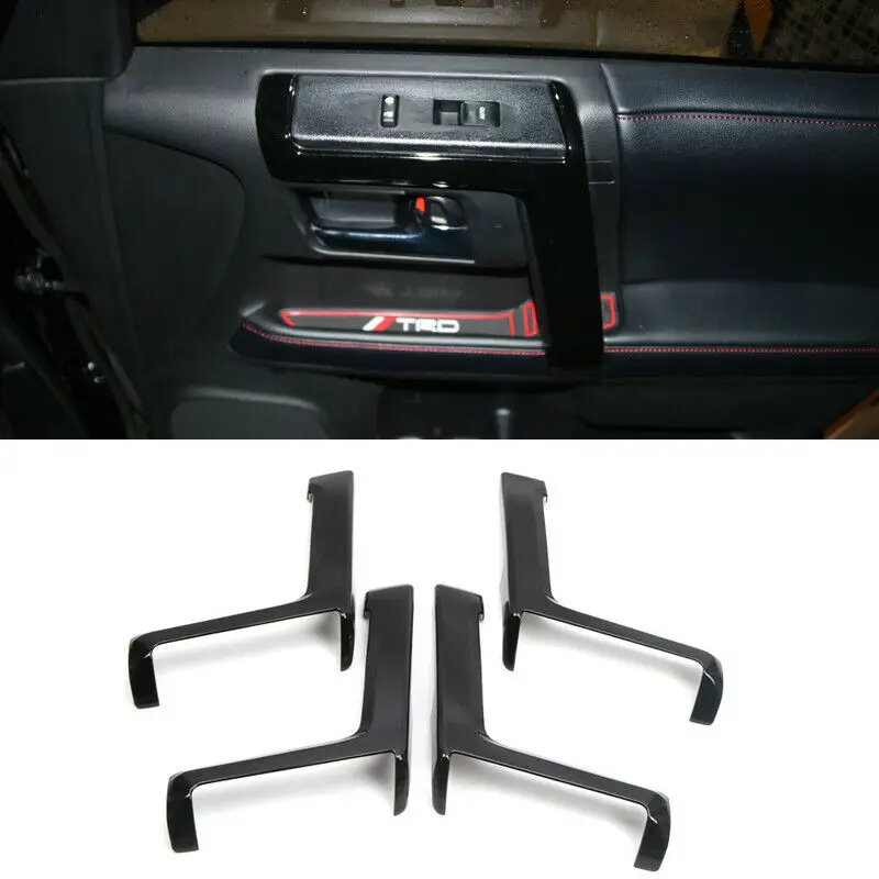 

Black Interior Car Door Armrest Stripe Cover 4pcs For Toyota 4Runner 2010-2022