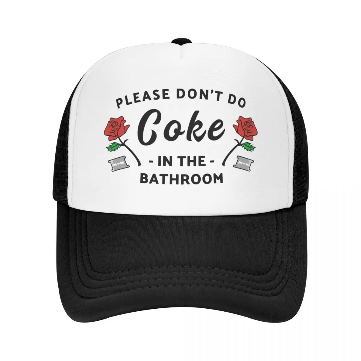 

Fashion Please Don't Do Coke In The Bathroom Baseball Cap for Women Men Breathable Humor Prank Gift Trucker Hat Sun Protection