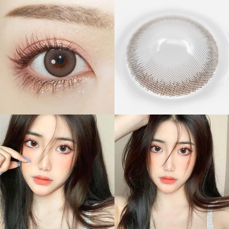 

1 Pair Big Eye Gasses Eyescare Beautiful Pupil Color Halloween Party Cosplay Lentes de contacto Eyeswear Lens for Vision