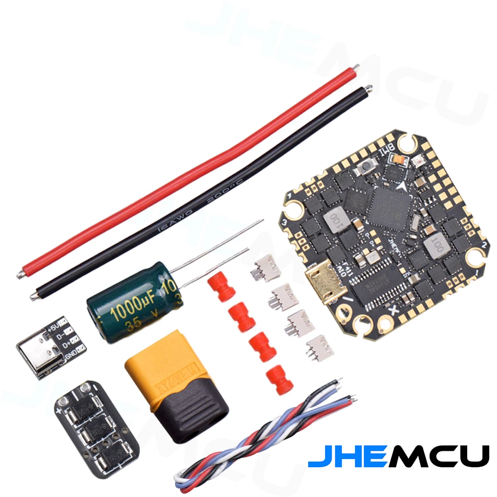 JHEMCU GHF411AIO-BMI 40A F411 Flight Controller BLHELIS 40A 4in1 ESC 2-6S 25.5X25.5mm for RC FPV Toothpick Ducted Drones images - 6