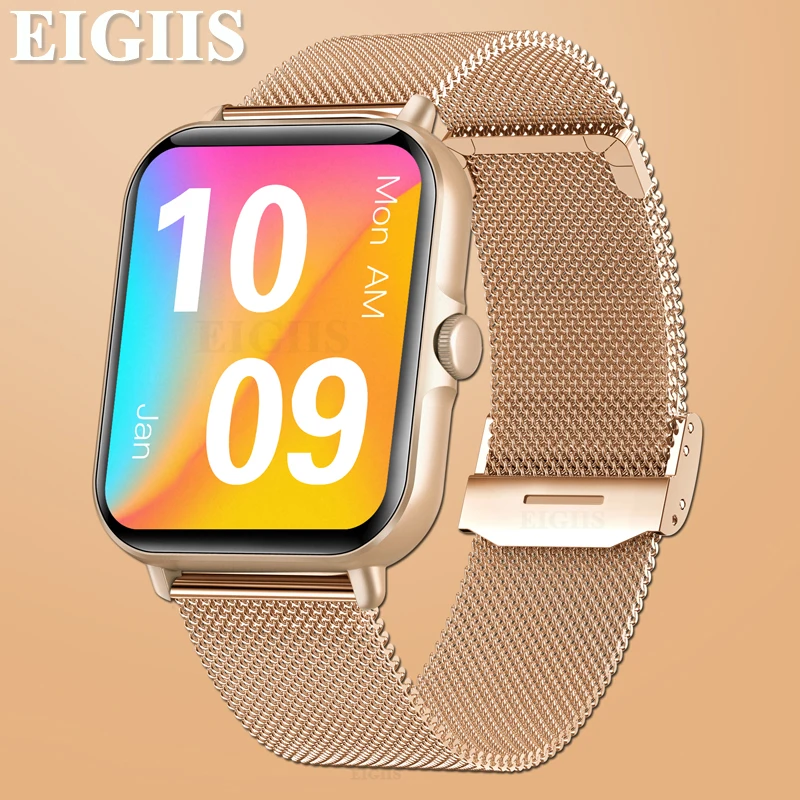 

EIGIIS Smart Watch Men 1.69 Inch Full Touch Screen Bluetooth Call Heart Rate Monitoring Blood Oxygen Women Smartwatch For Xiaomi