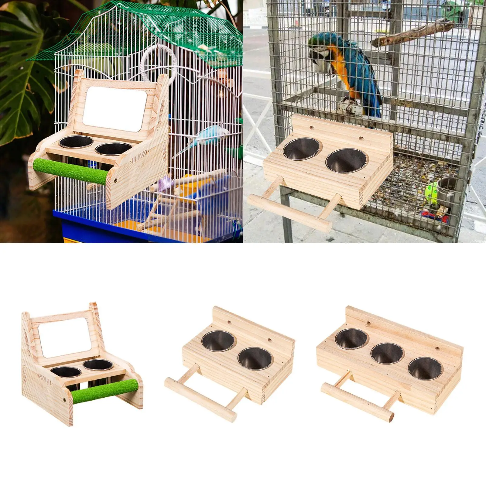 

Bird Cage Cups Feeder Parrots Feeding Dish Cups for Parakeets Parrot Conures
