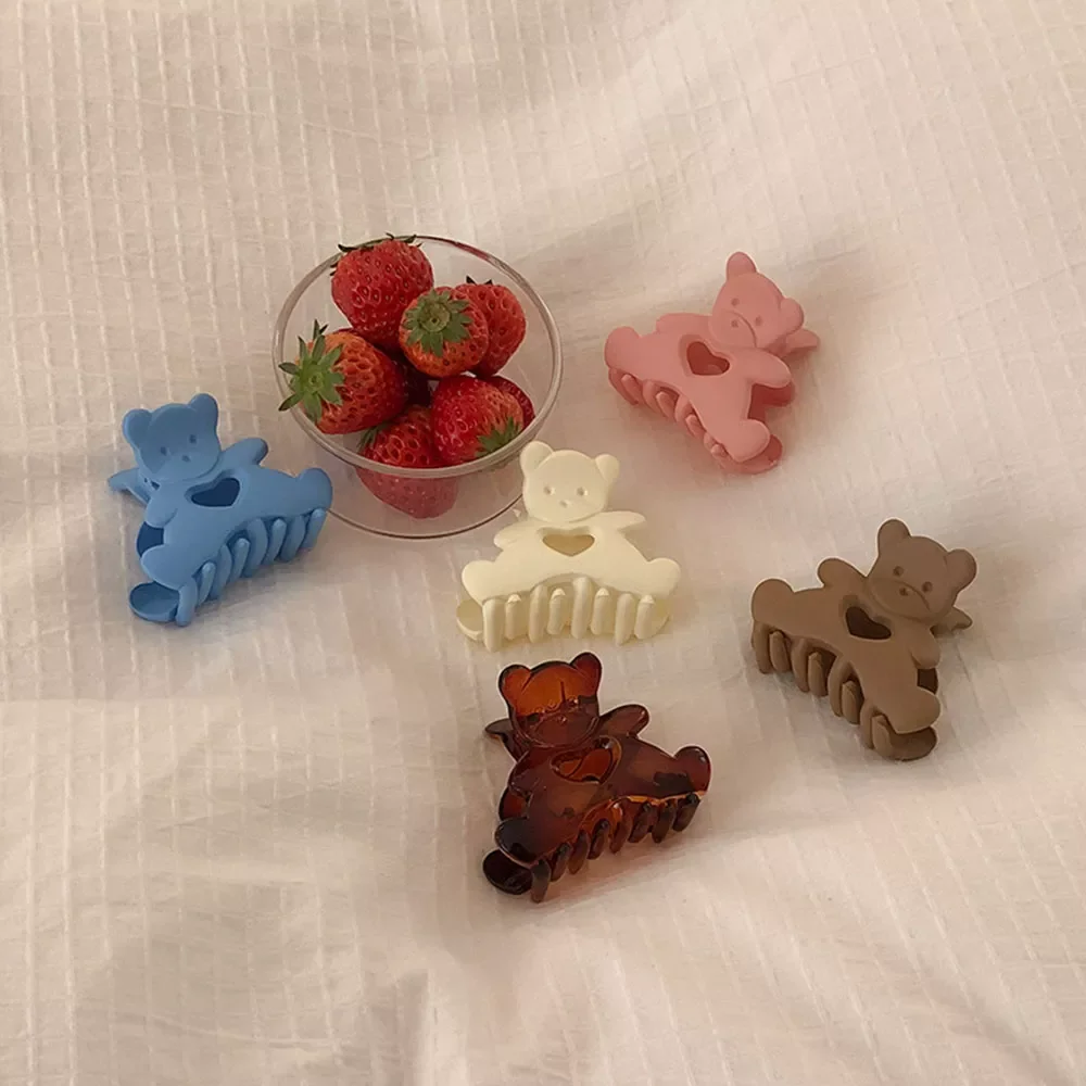 

1 pc HOT Korean Kawaii Bear Hair Clip Claw Clamp for Women Girls Kids Hairpin Crab Headband Hair Washface Accessories Headwear
