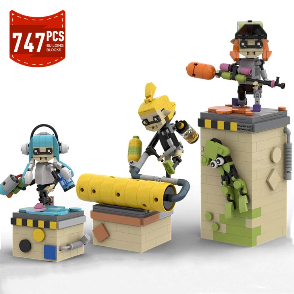 S Inklinged Humanoid Cephalopods Building Toys With Scene Shooting Games Bricks Toys For Kids