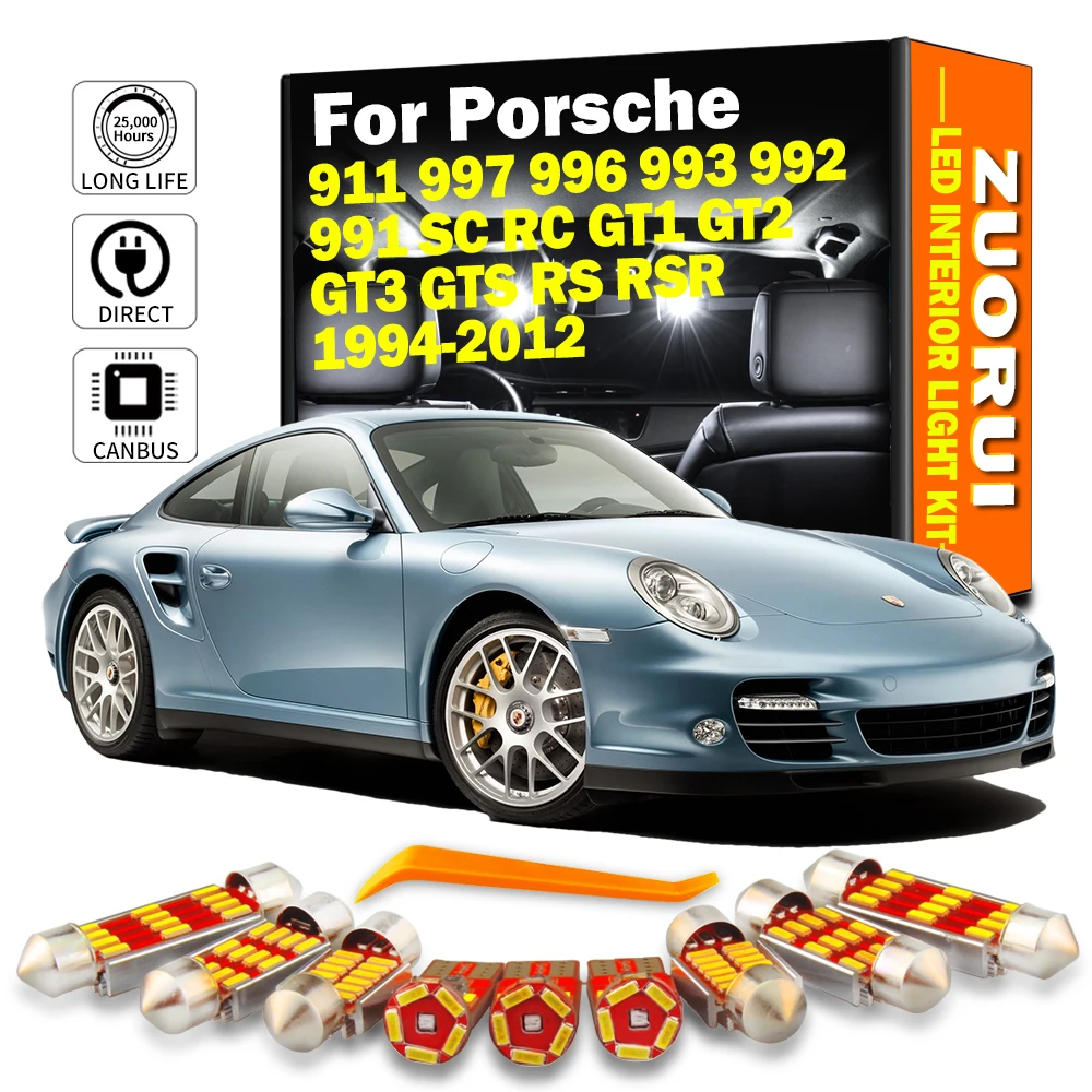 Автомобильные светодиодные лампы ZUORUI фсветильник Ри для Porsche 911 997 996 993 992 SC RC GT1 GT2