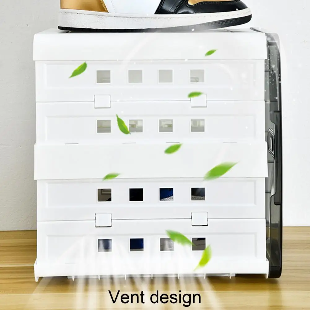 

Utility Shoes Case Foldable PP Large Stackable Universal Shoes Container Easy Installation Shoes Container Household Supplies